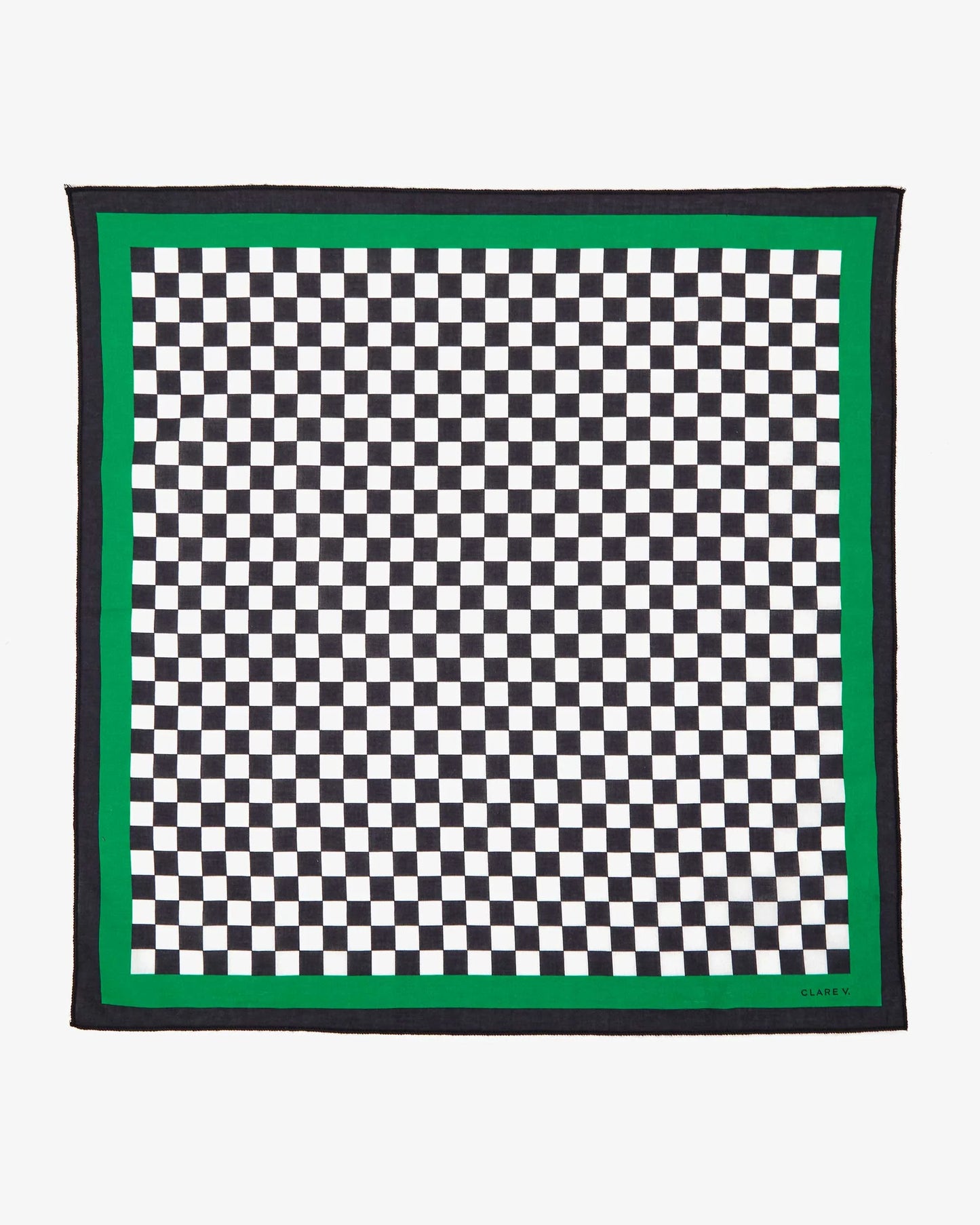 Clare V Bandana, Black & Cream Checker