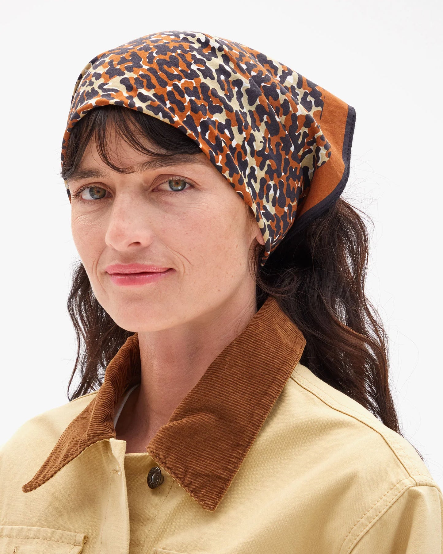 Clare V Bandana, Caramel Multi Double Jag