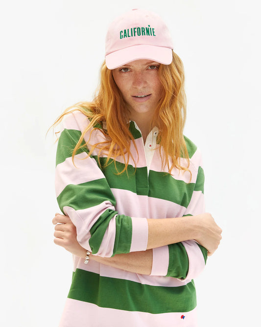 Clare V Baseball Hat, Light Pink w/ Fern Embroidered Californie
