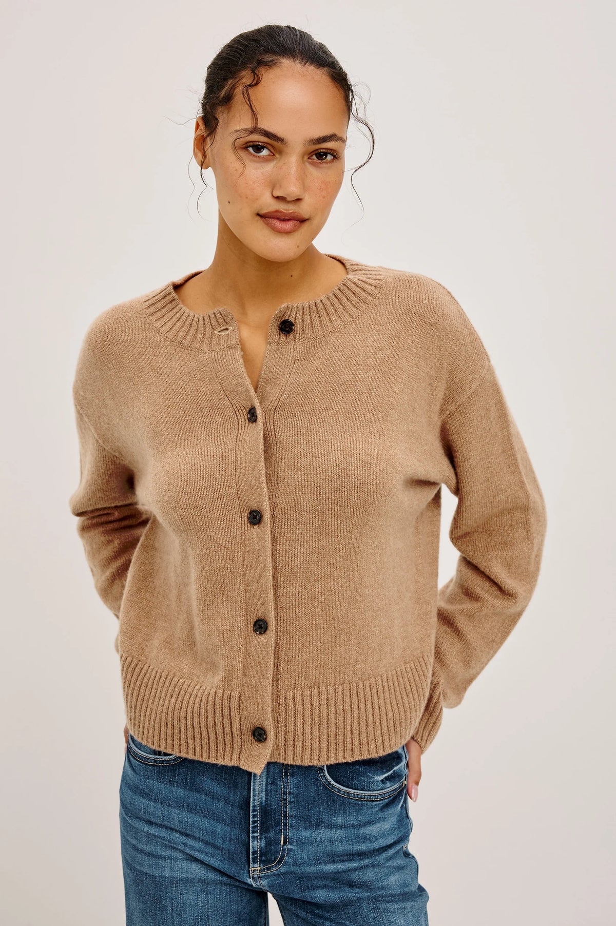 Rails Carre Cardigan, Heather Camel