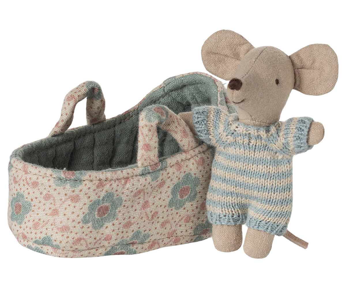 Maileg Baby Mouse in Carry Cot - Multiple Options