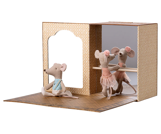 Maileg Ballet Mice In Dance Studio, Little Sister & Brother