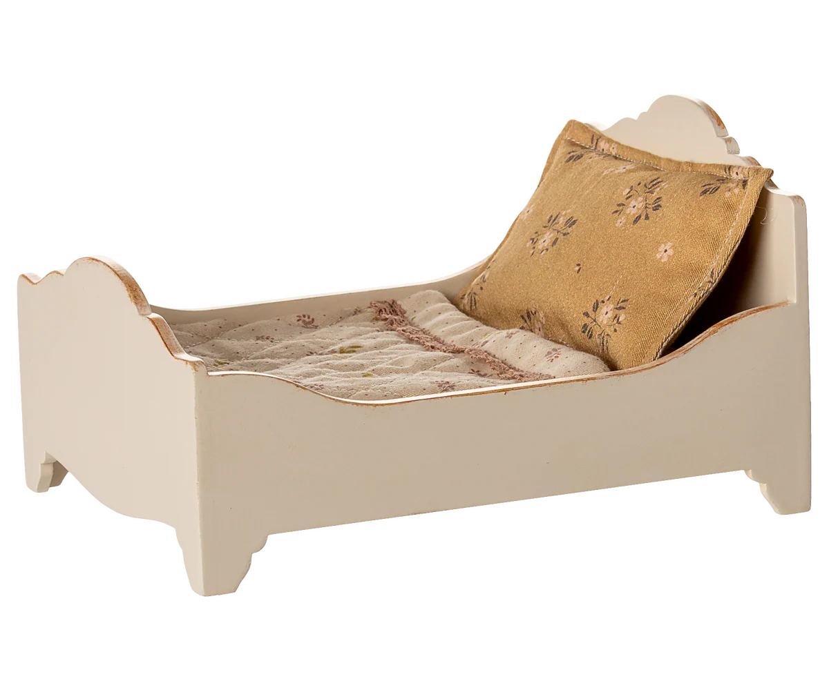Maileg Vintage Bed, Mouse - Off White