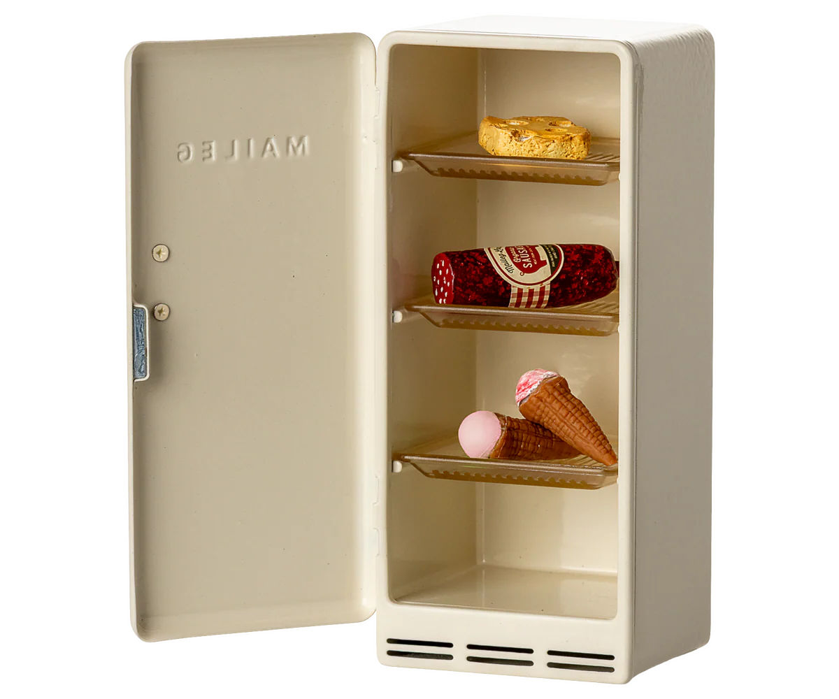 Maileg Metal Fridge, Mouse - Off White
