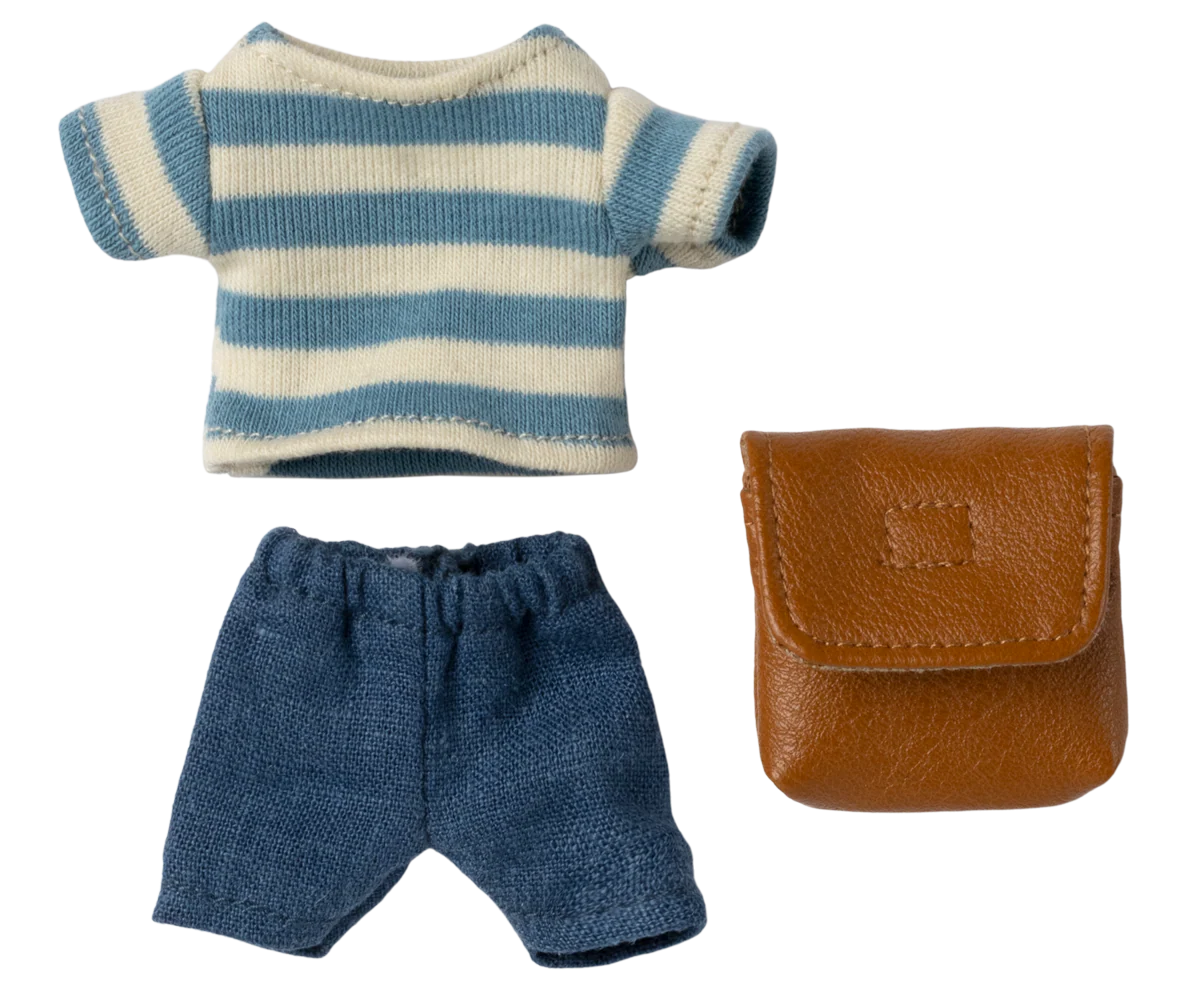Maileg Clothes and Bag, Big Brother Mouse, Brown