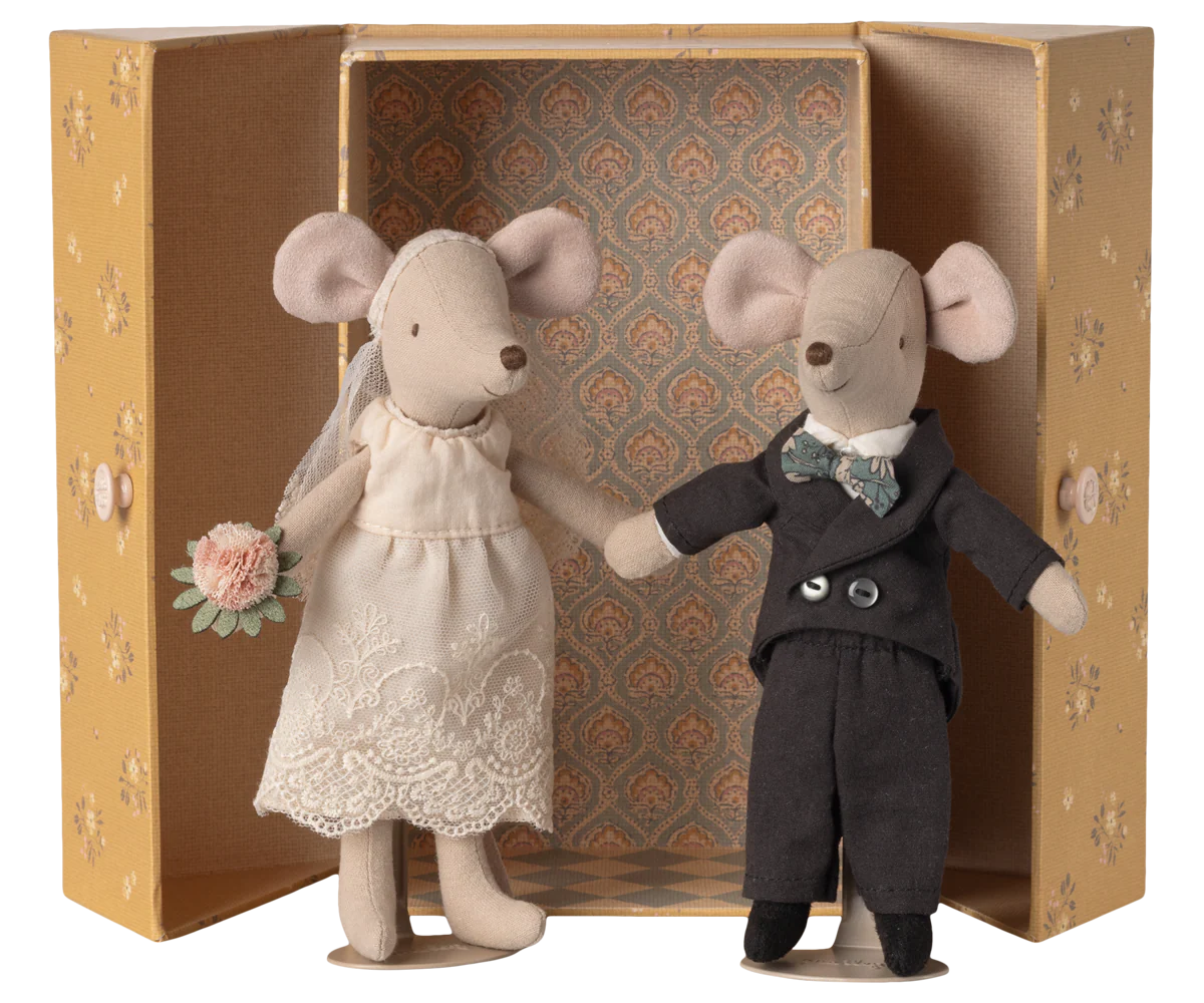 Maileg Wedding Mice Couple in Box, Mum & Dad