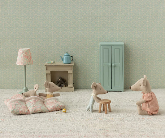 Maileg Triplets, Baby Mice in Matchbox, Checker