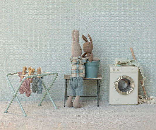 Maileg Bucket & Mop, Miniature, Light Blue