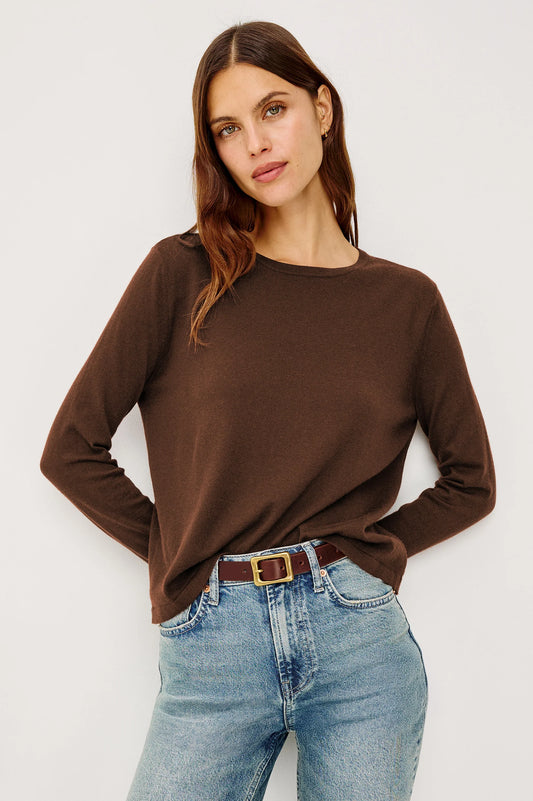 Rails Cotton Cashmere Long Sleeve Tee, Espresso