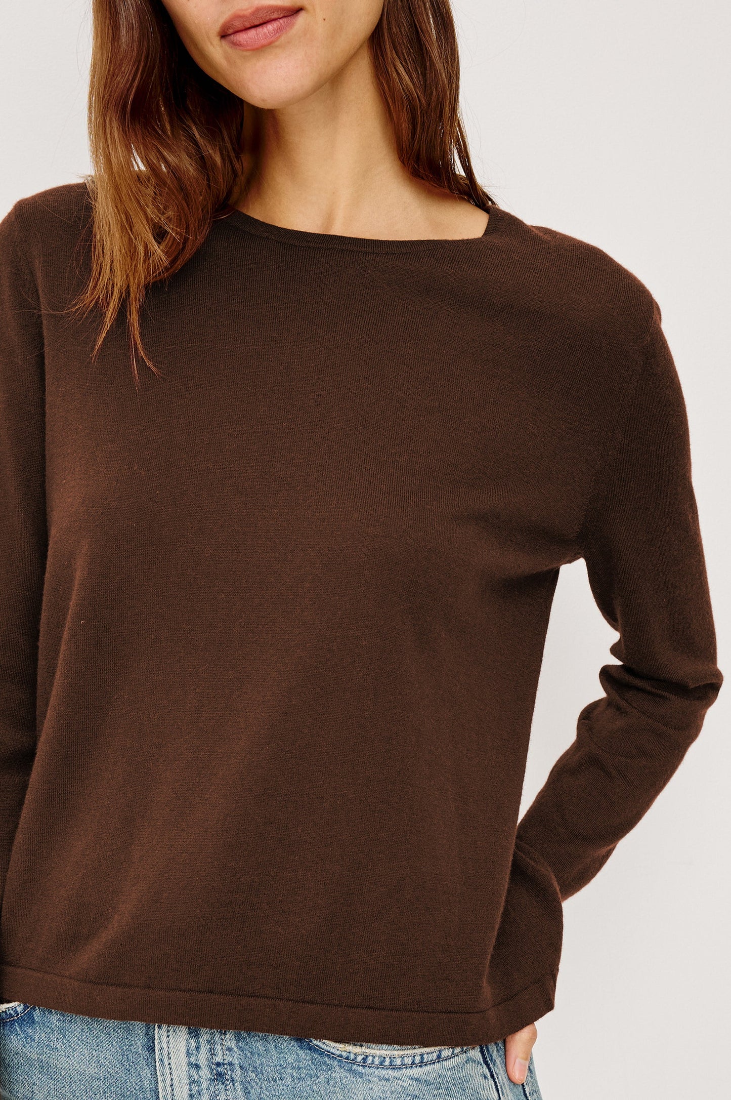 Rails Cotton Cashmere Long Sleeve Tee, Espresso