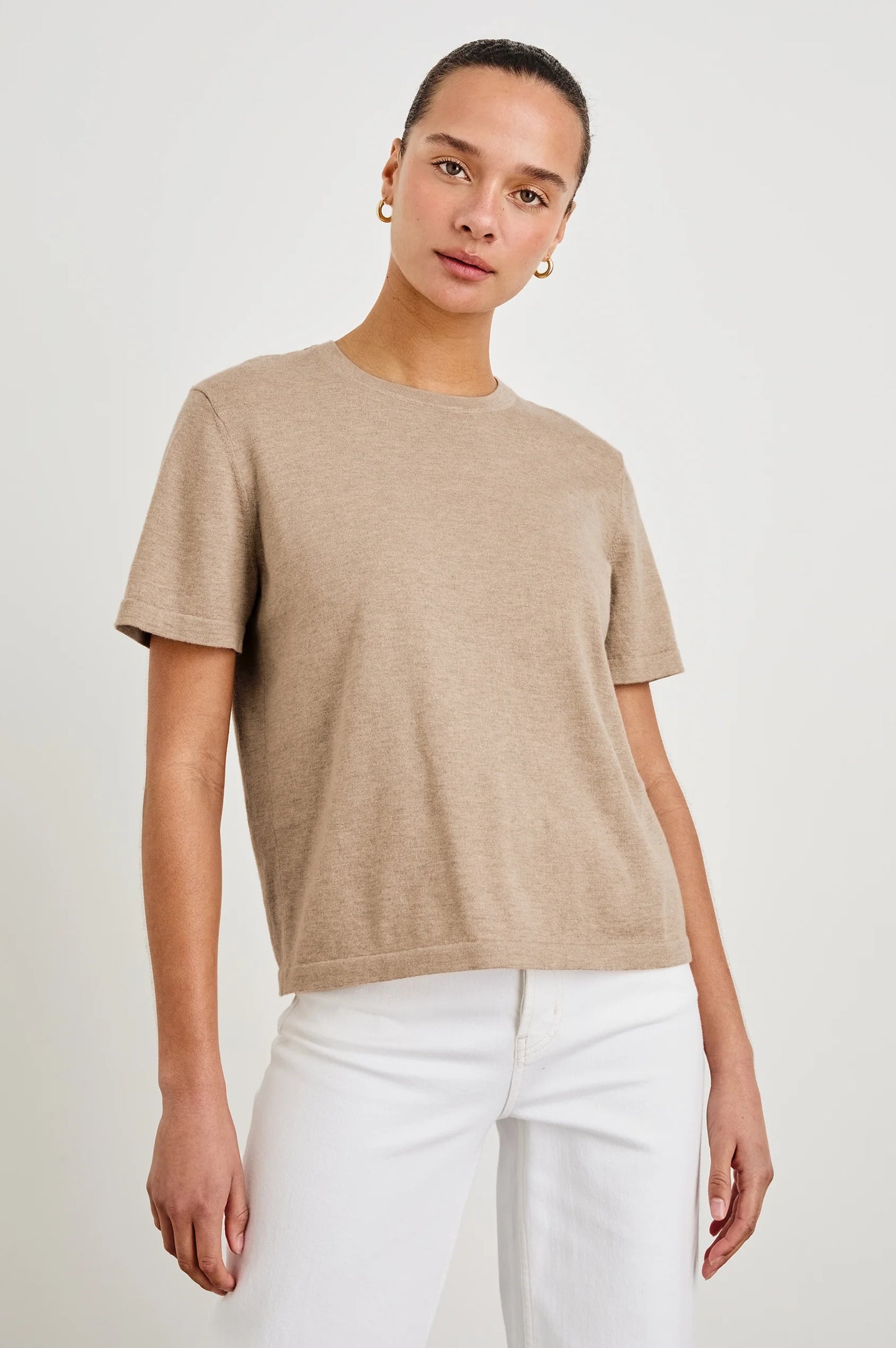Rails Cotton Cashmere T-Shirt, Heather Oat