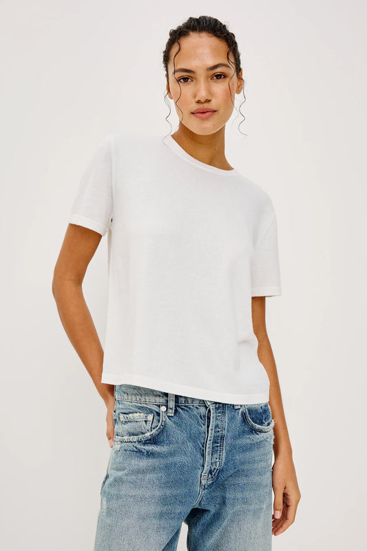 Rails Cotton Cashmere Short Sleeve Tee, White