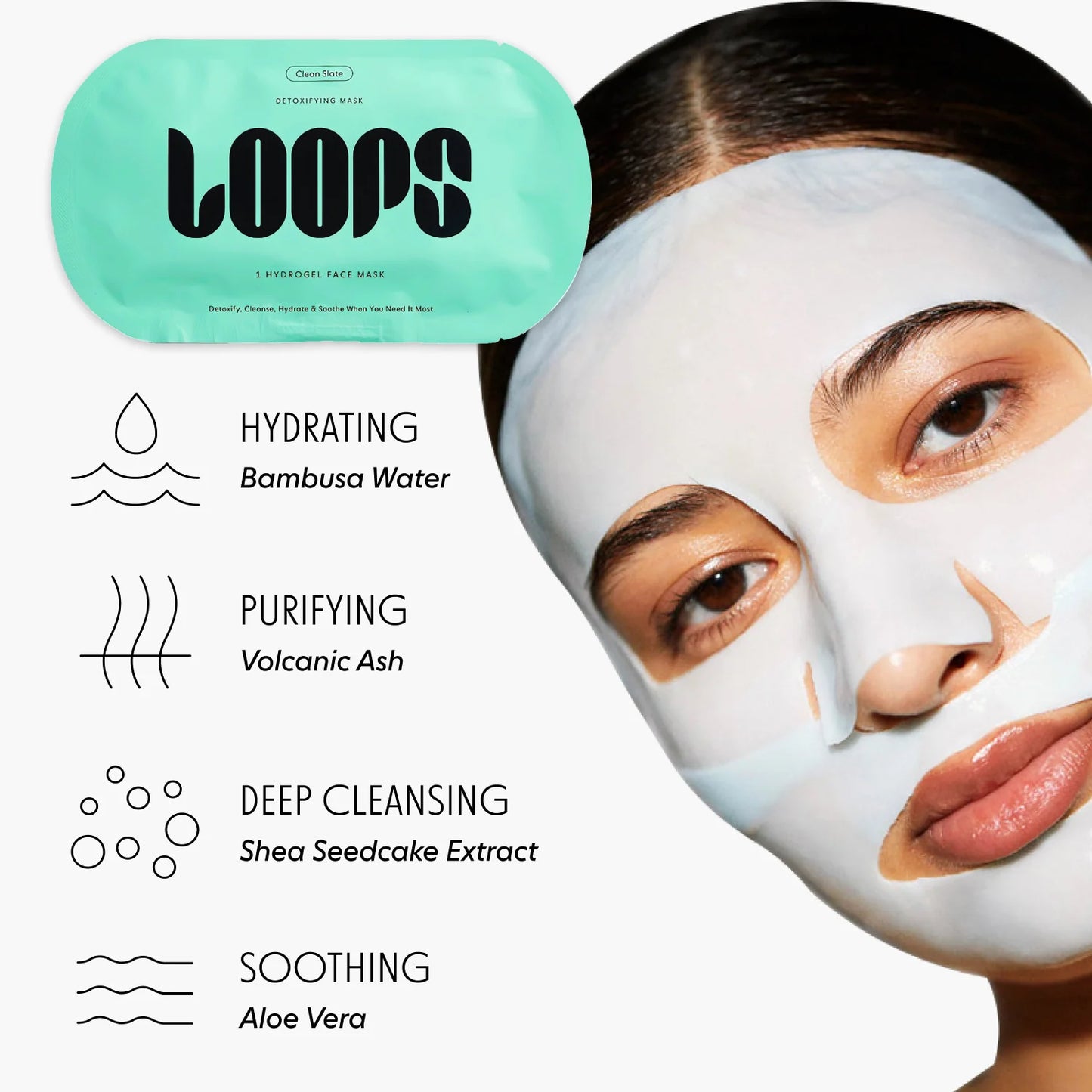 Loops Clean Slate, Detoxifying Hydrogel Face Mask