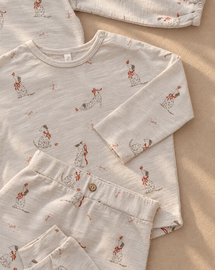 Rylee + Cru Long Sleeve Tee + Pant Set, Dalmation