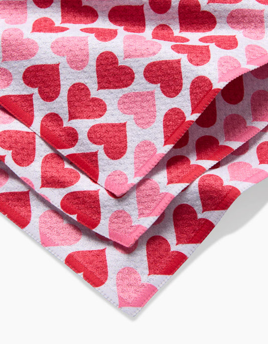 Geometry Valentines Dishcloth 3 Pack Set - Multiple Options