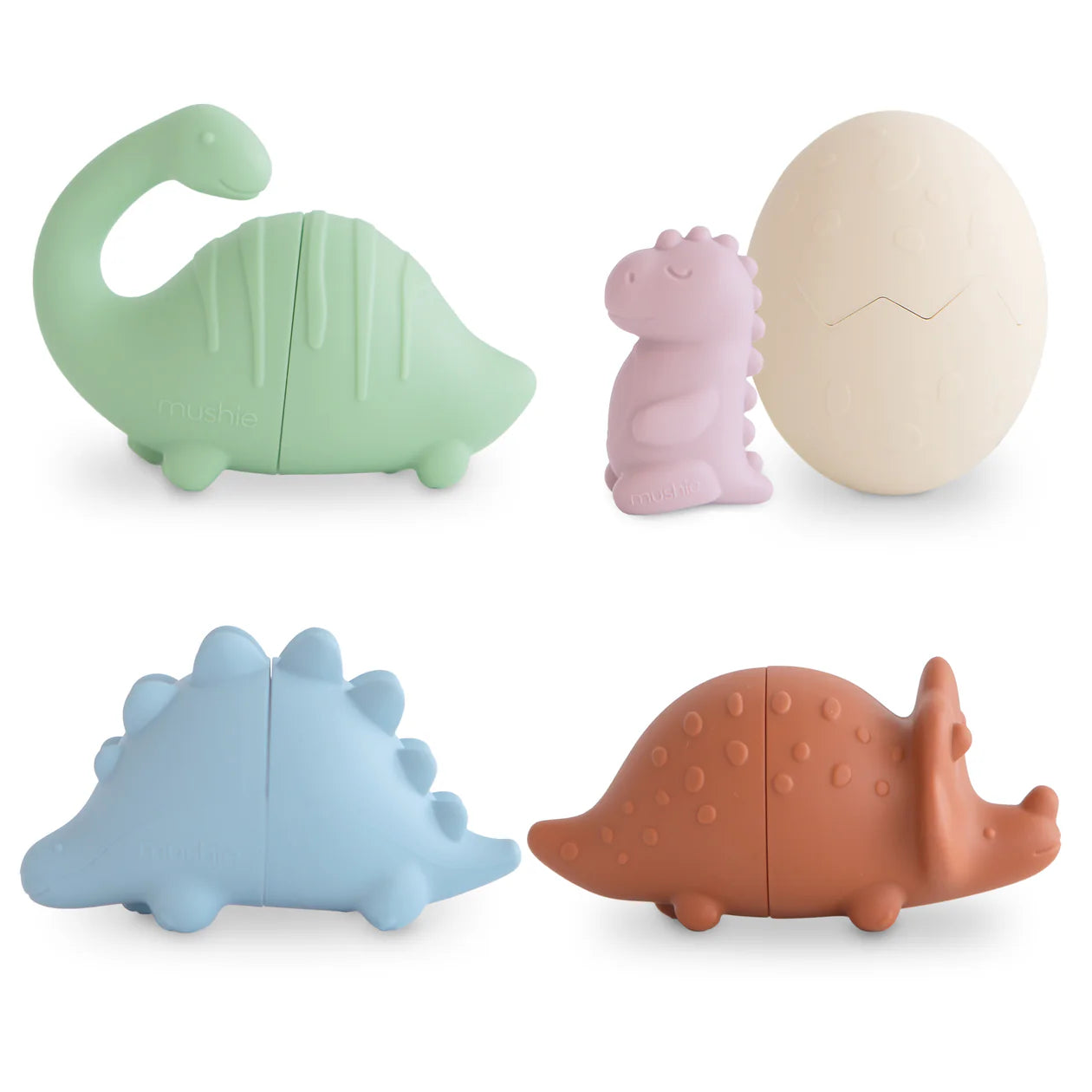 Mushie Dino Mold Free Bath Play Set - 4 Pack