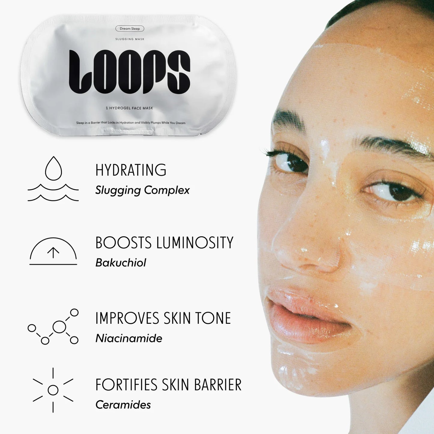 Loops Dream Sleep, Nighttime Slugging Hydrogel Face Mask