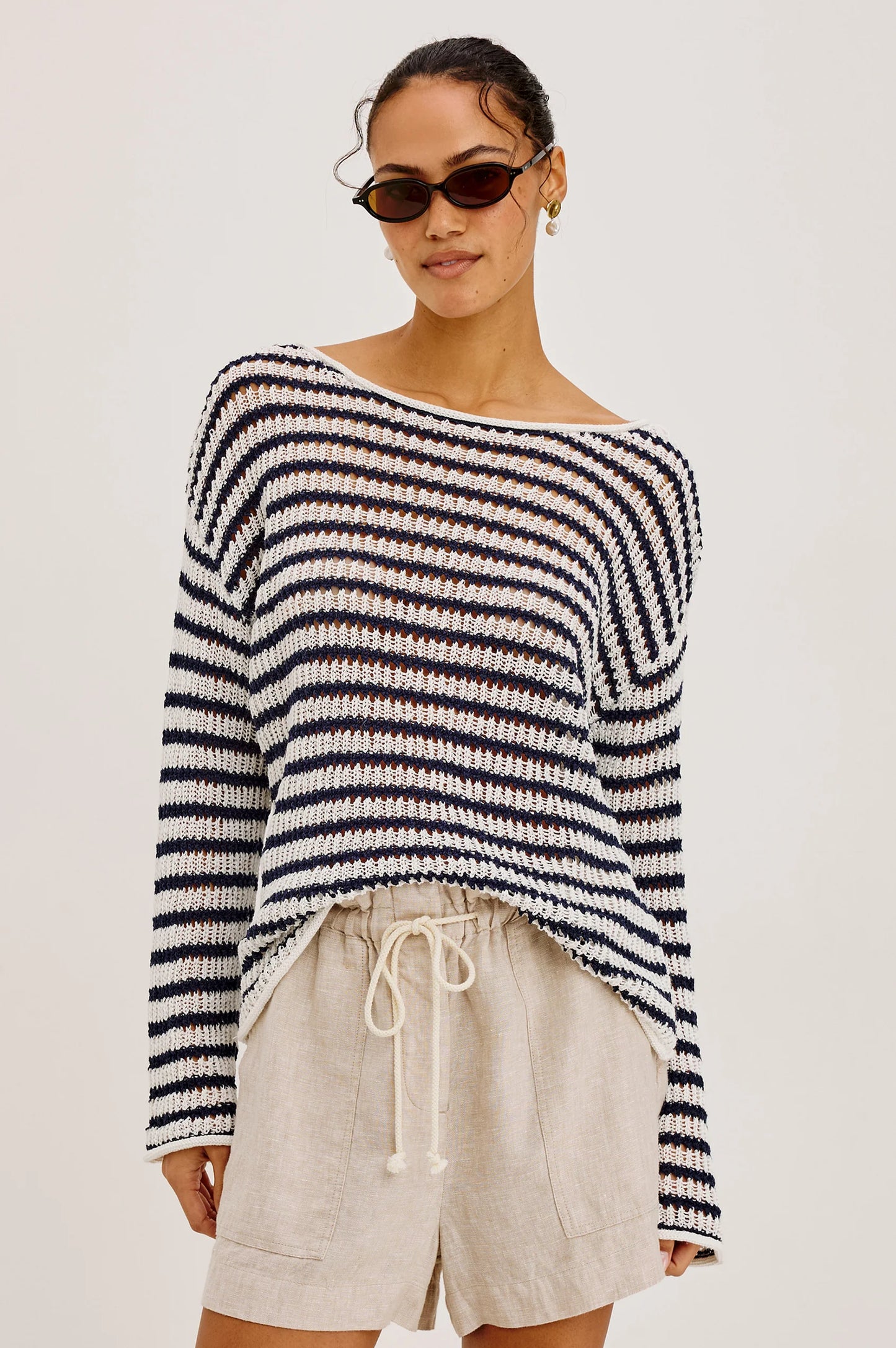 Rails Evangeline Sweater, Ivory Indigo Stripe