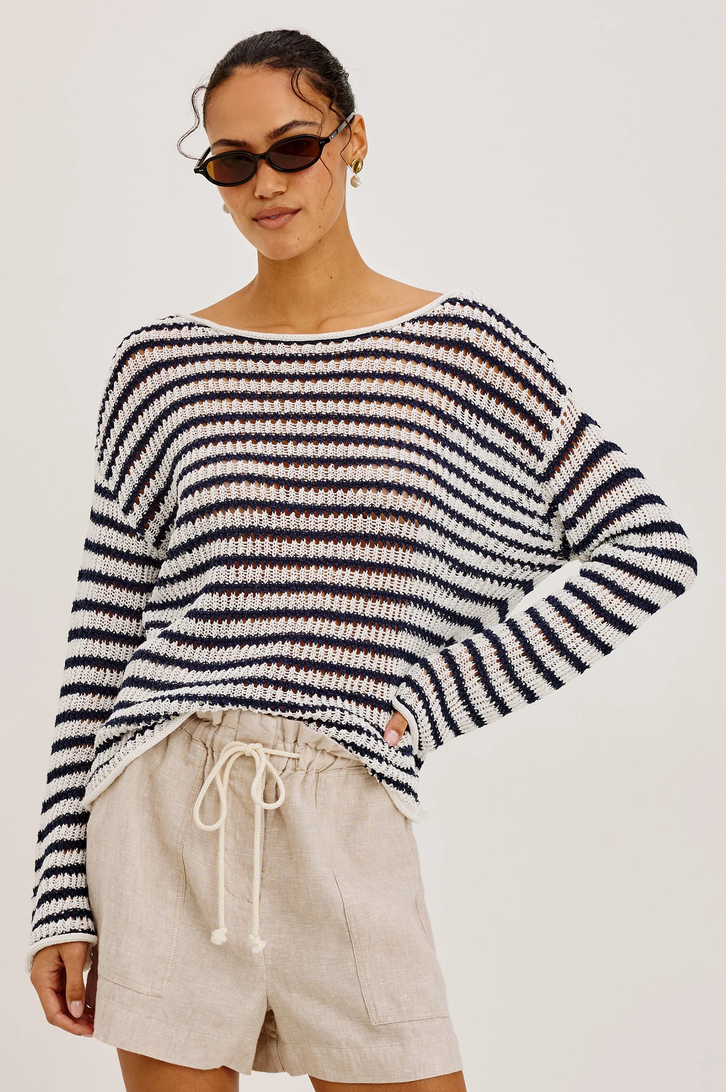 Rails Evangeline Sweater, Ivory Indigo Stripe
