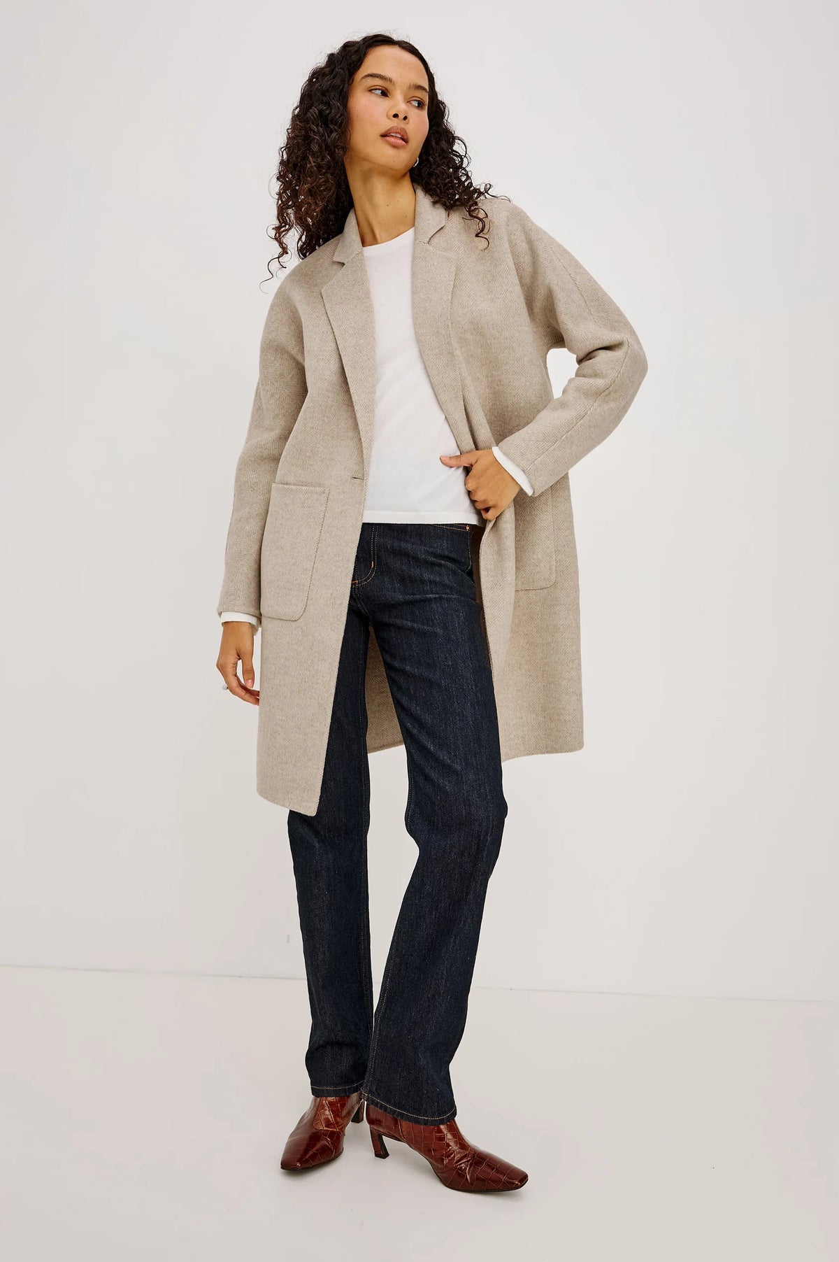Rails Everest Coat Oat Herringbone