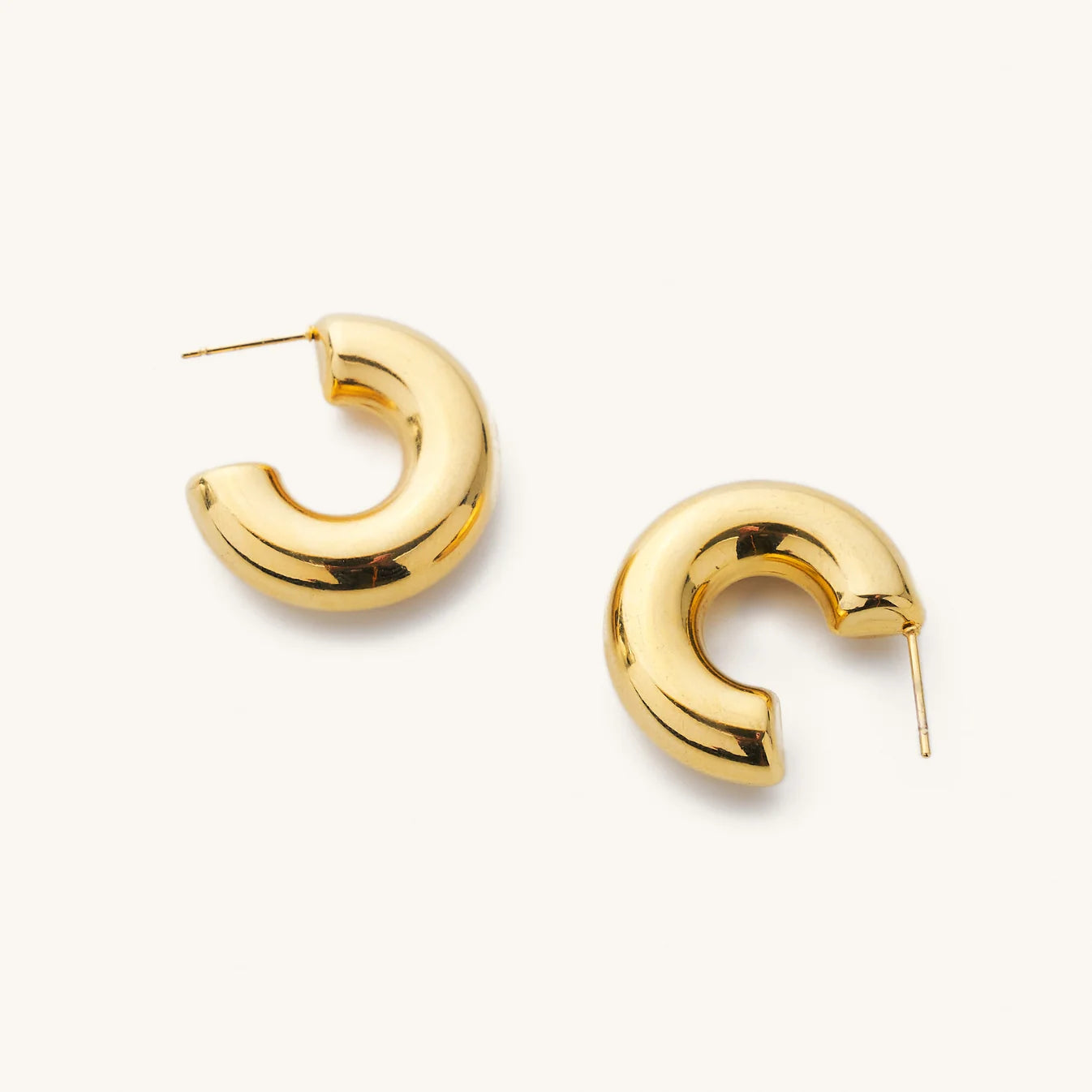 Nikki Smith Designs Chunky Tube Hoops, Gold