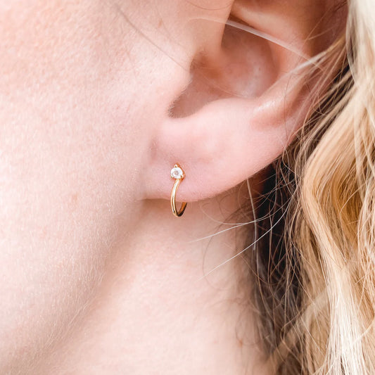 Mod + Jo Kristen Hoop Stud Crystal Earrings