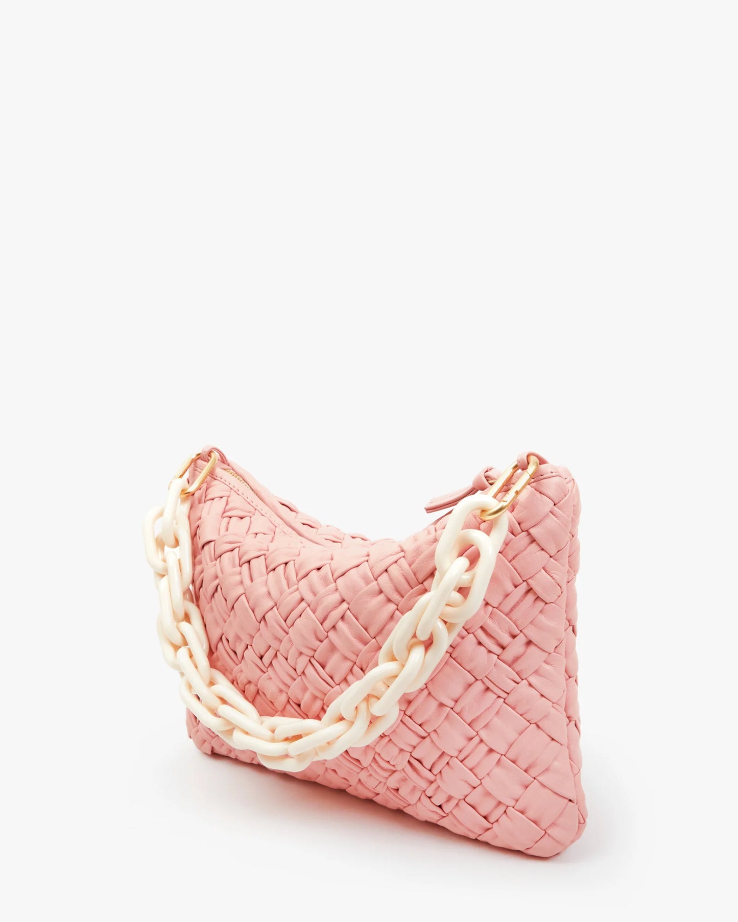 Clare V Flat Clutch w/ Tabs, Blush Puffy Woven