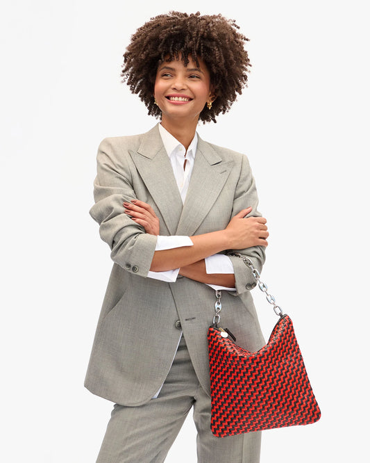 Clare V Shortie Strap, Silver Mariner Chain