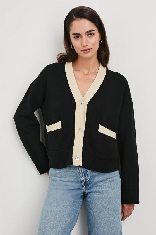 Rails Geneva Cardigan, Black/Ivory