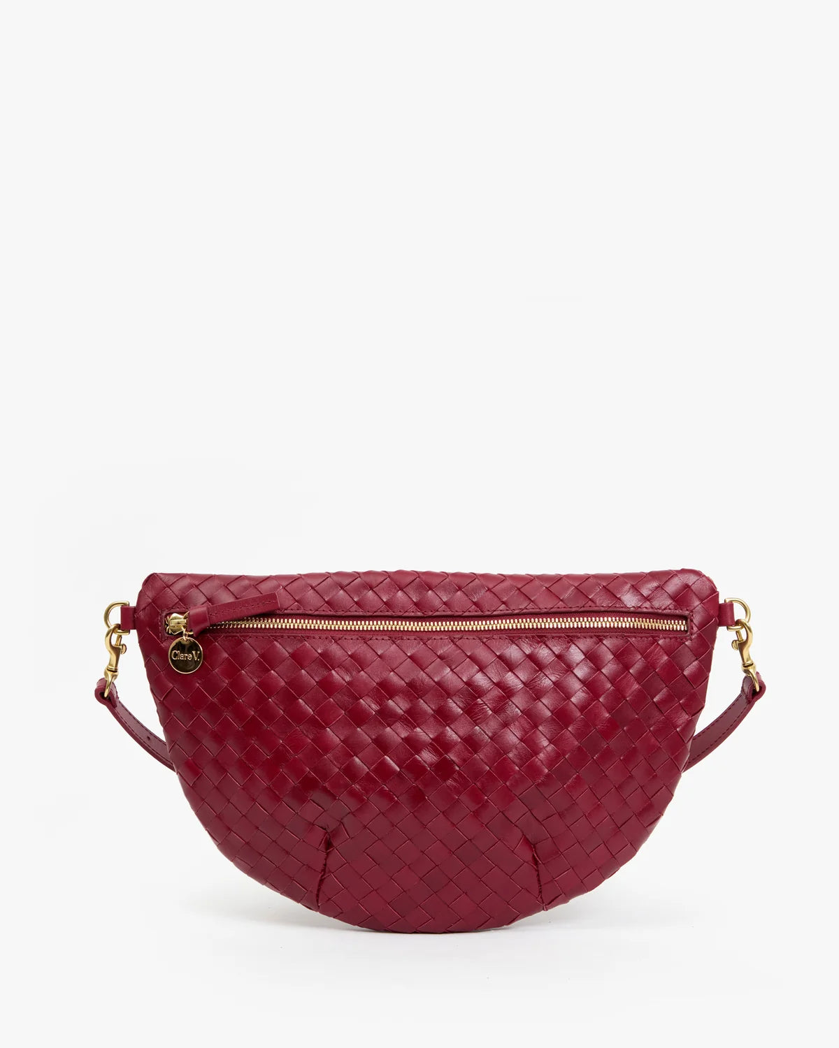 Clare V Grande Fanny, Garnet Diagonal Woven