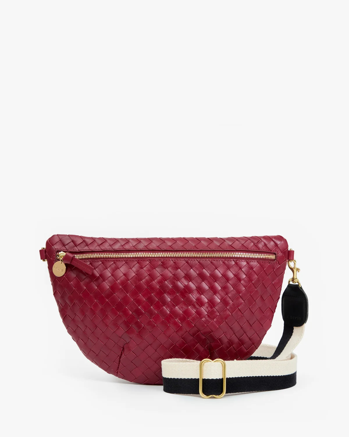 Clare V Grande Fanny, Garnet Diagonal Woven