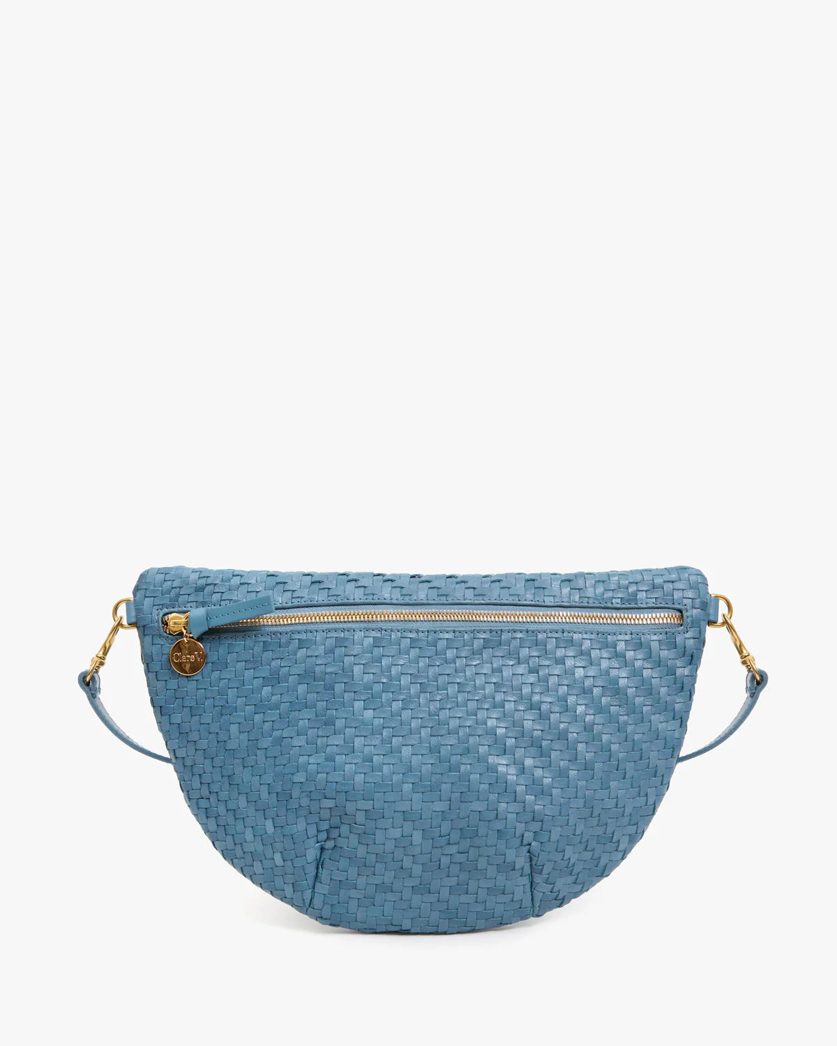 Clare V Grande Fanny, Desert Blue Woven Zig-Zag