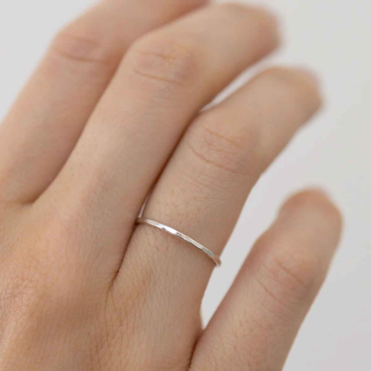 The Land of Salt Hammered Stacking Ring - Multiple Options