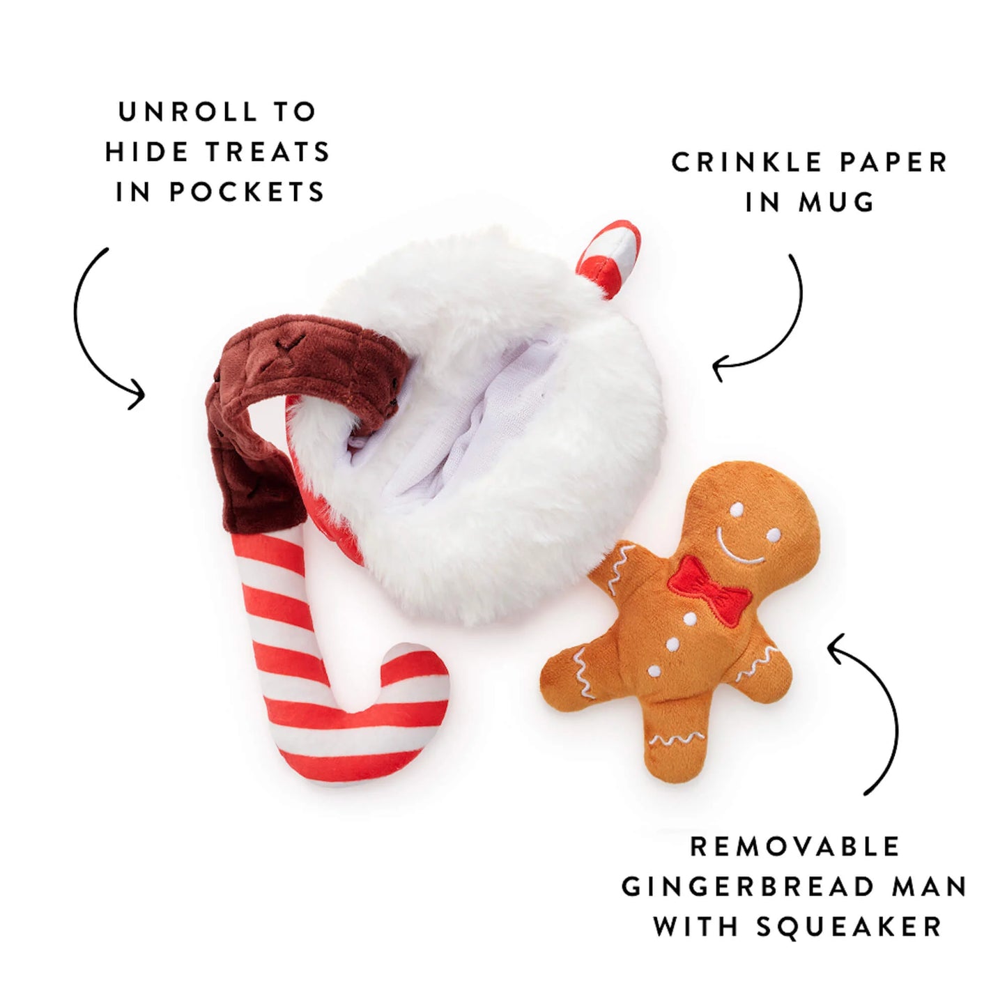 The Foggy Dog Holiday Hot Cocoa Interactive Snuffle Dog Toy