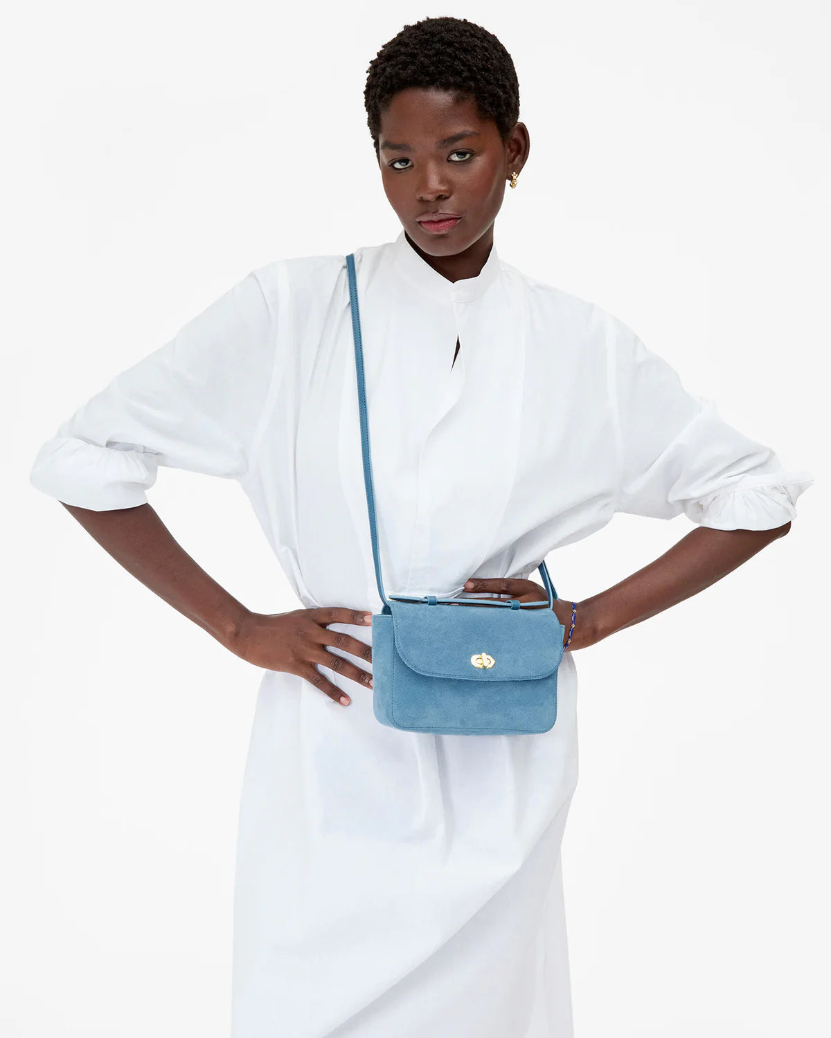 Clare V Kathryn, Desert Blue Suede