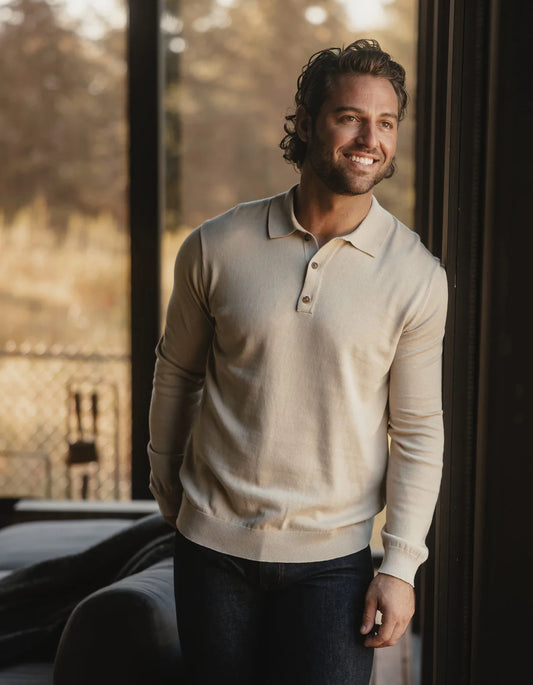 The Normal Brand Men's Robles Knit LS Polo - Multiple Options