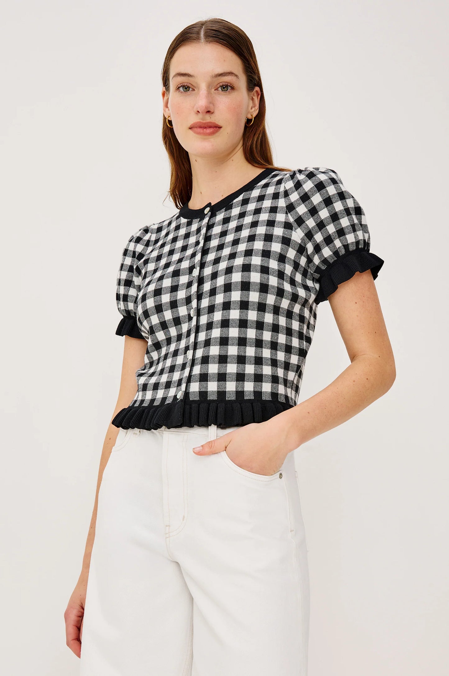 Rails Lora Top, Black & White Gingham