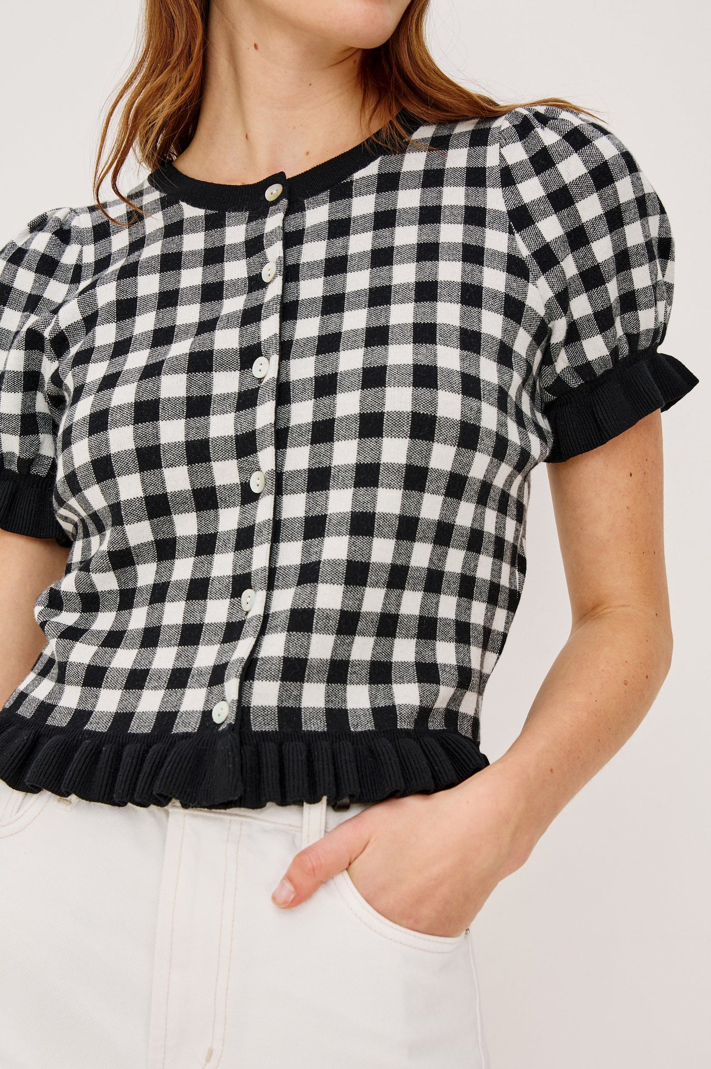 Rails Lora Top, Black & White Gingham