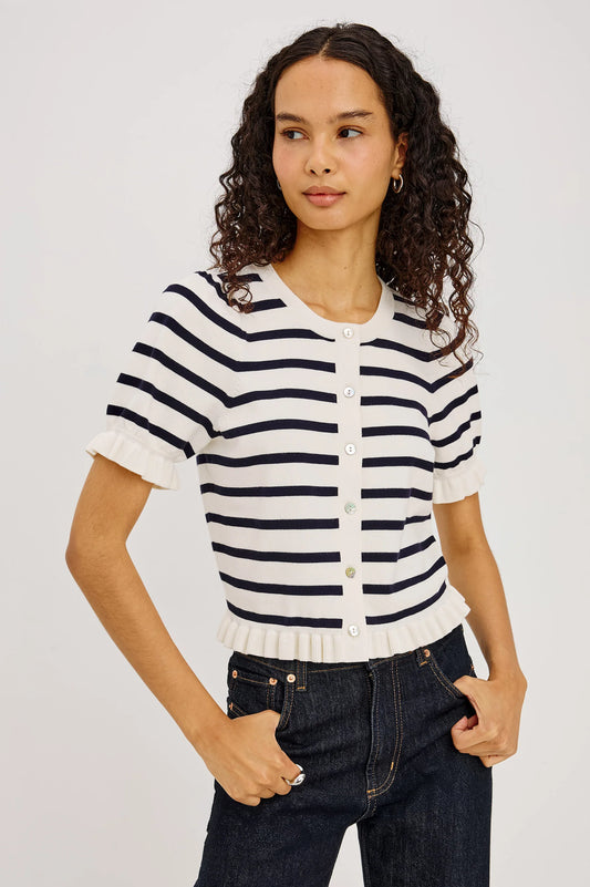 Rails Lora Top, Ivory Navy Stripe