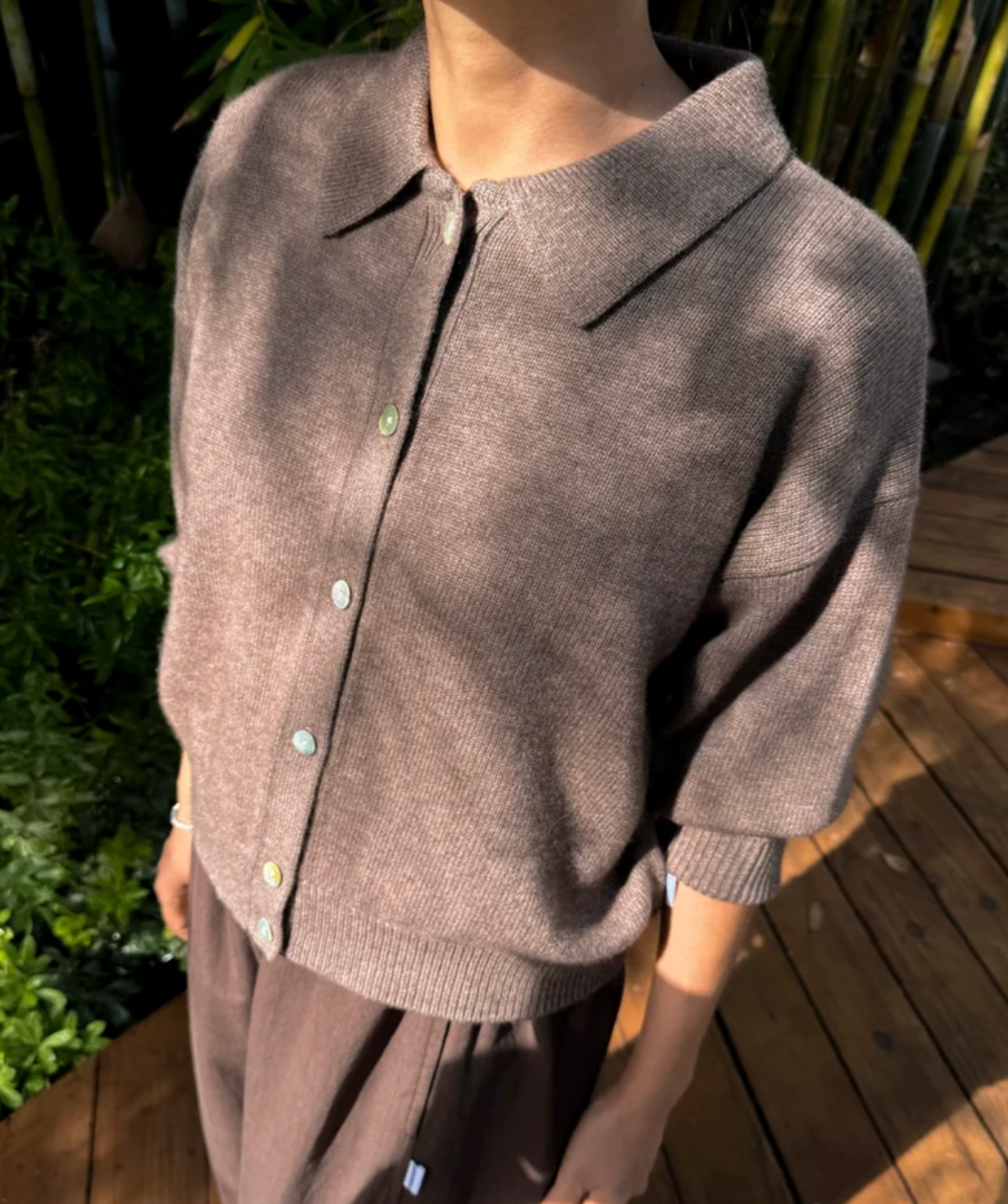 Le Bon Shoppe Lou Cashmere Cardigan, Frappe