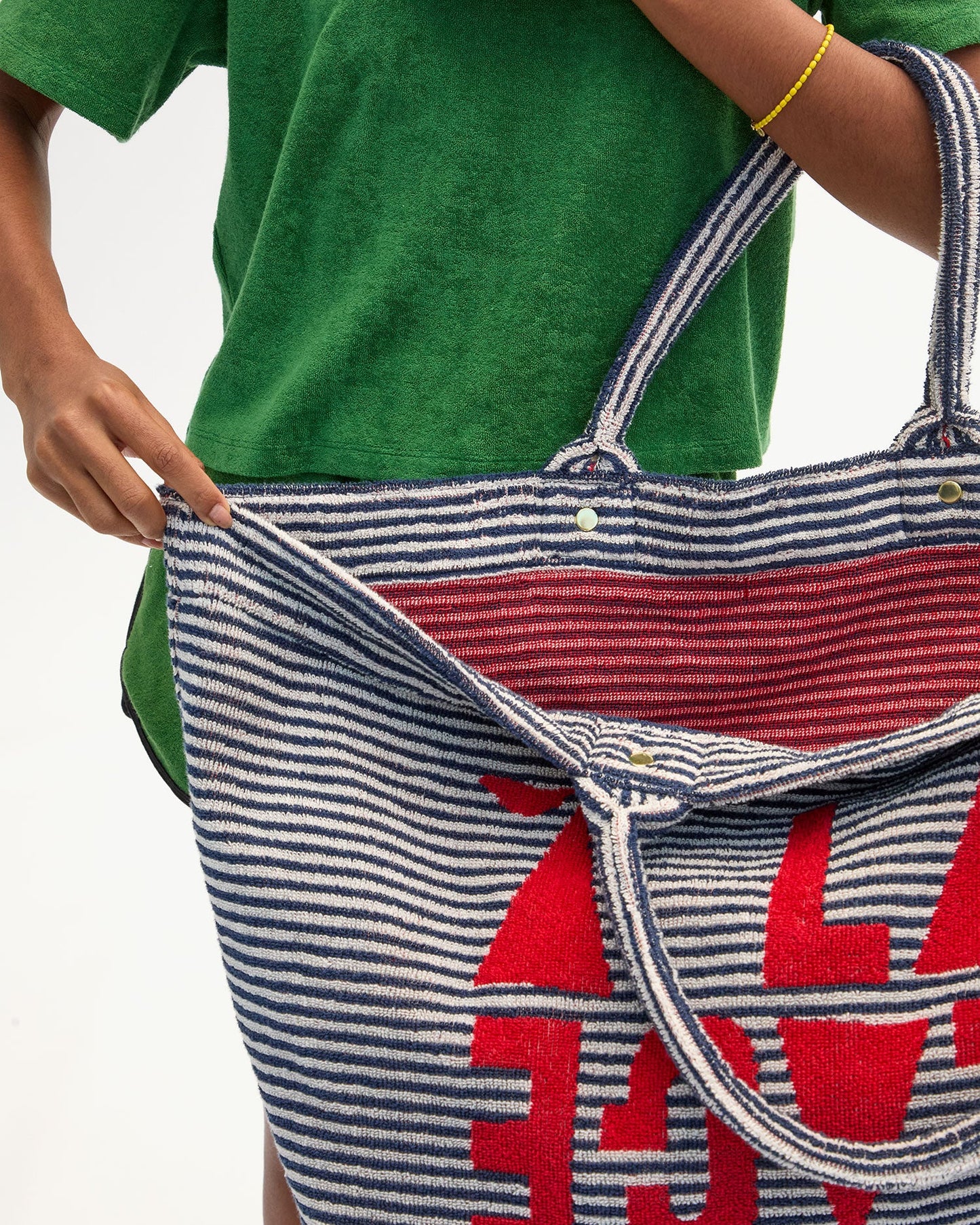 Clare V La Plage Tote, Deep Dive/Cream Stripe