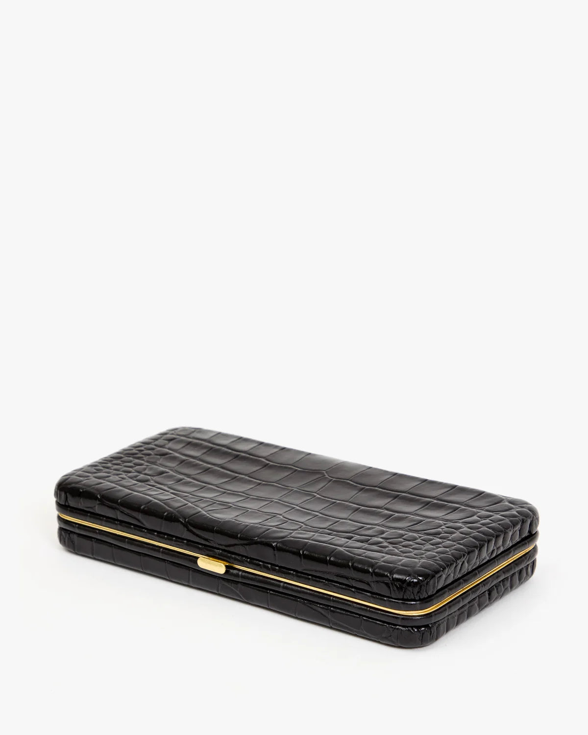 Clare V Le Tabac, Black Embossed Croco