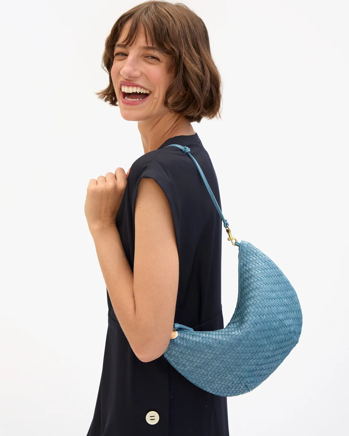 Clare V Lune, Desert Blue Woven Zig-Zag