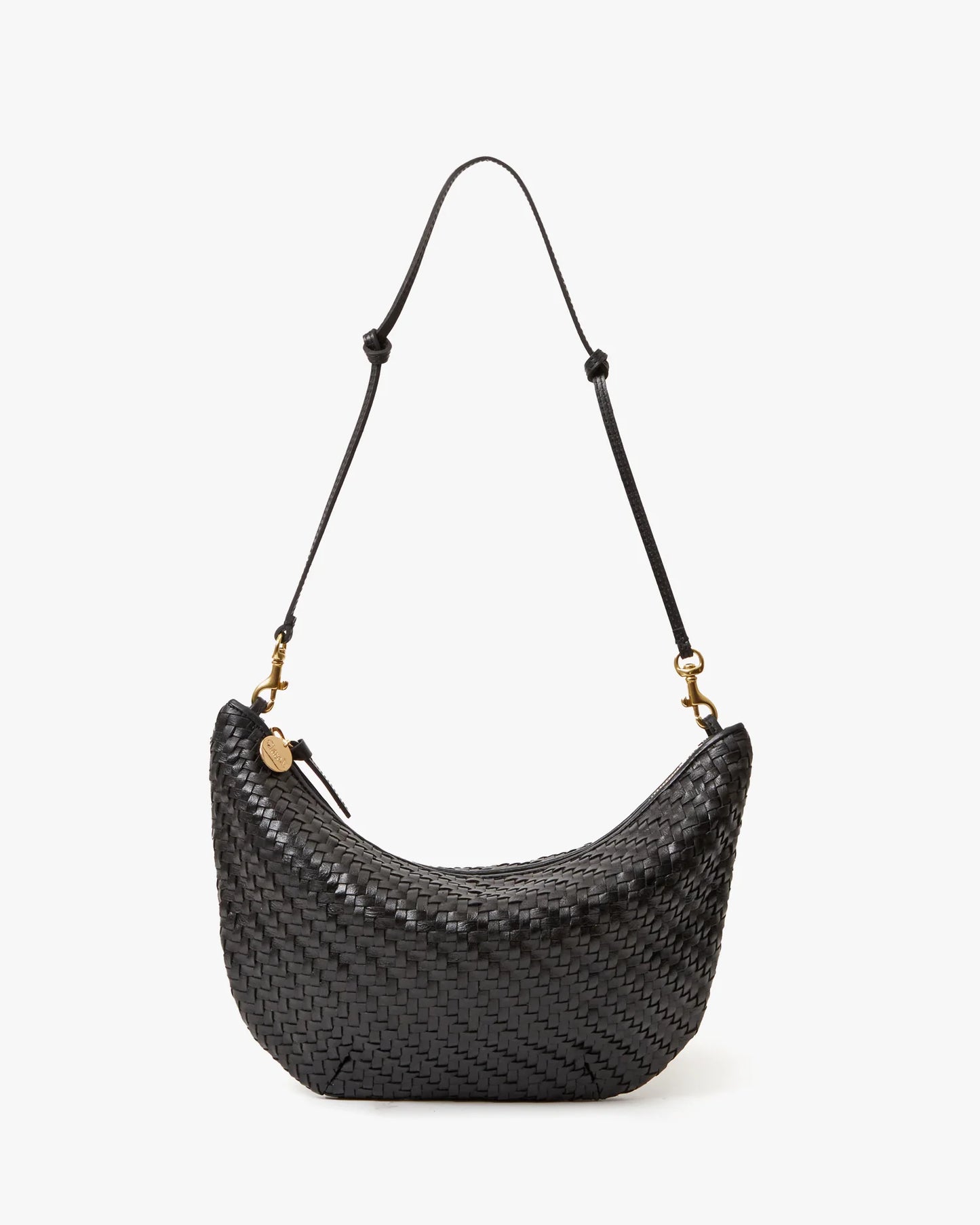 Clare V Lune Woven Zig-Zag, Black
