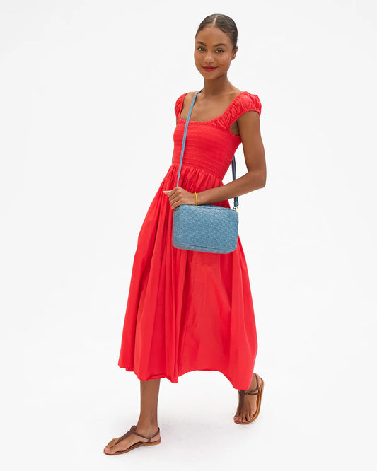 Clare V Marisol, Desert Blue Woven Zig-Zag