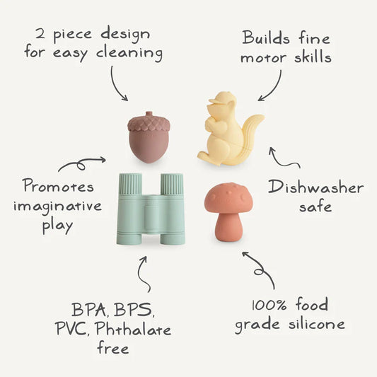 Mushie Nature Mold Free Bath Play Set - 4 Pack