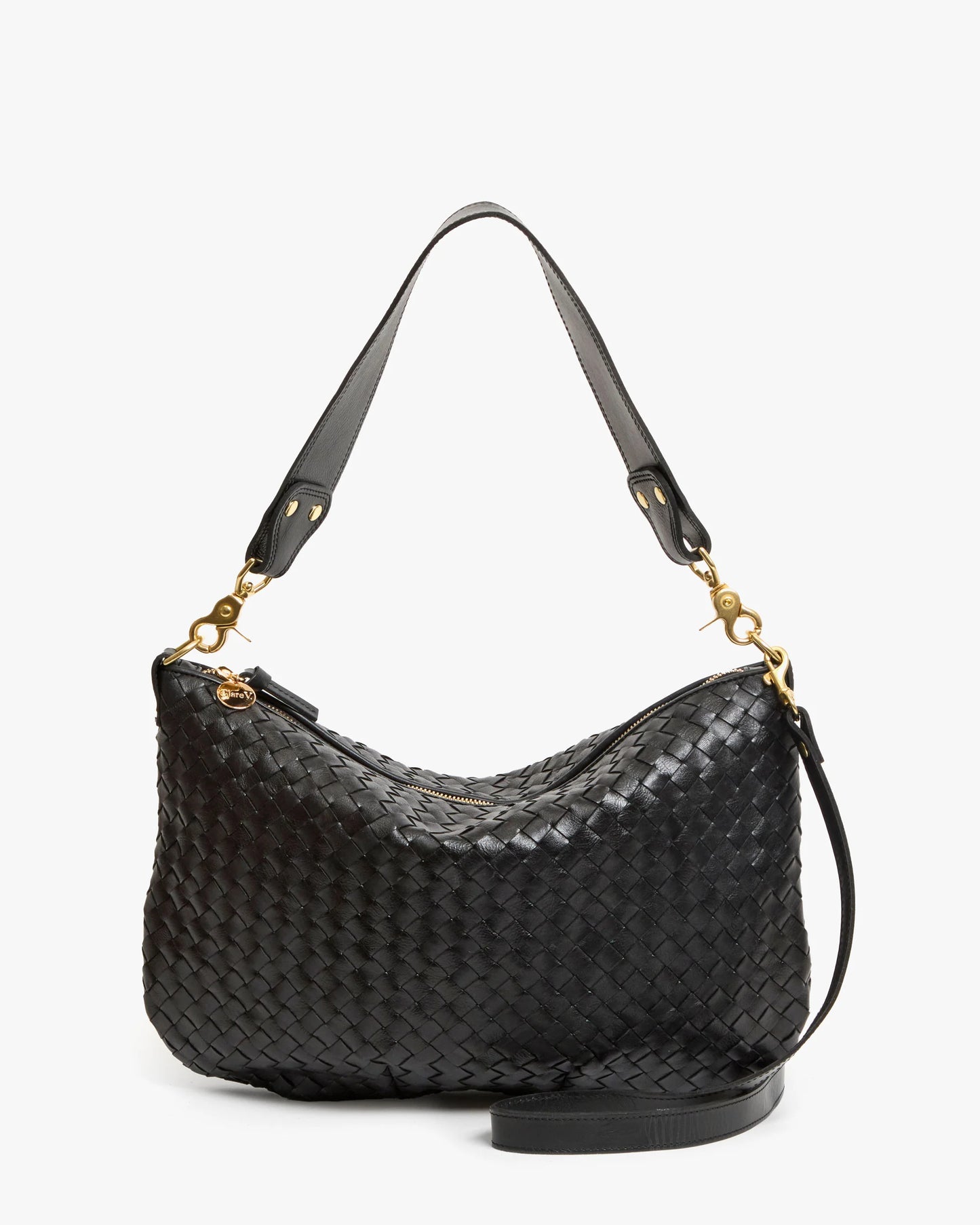 Clare V Petit Moyen, Black Diagonal Woven