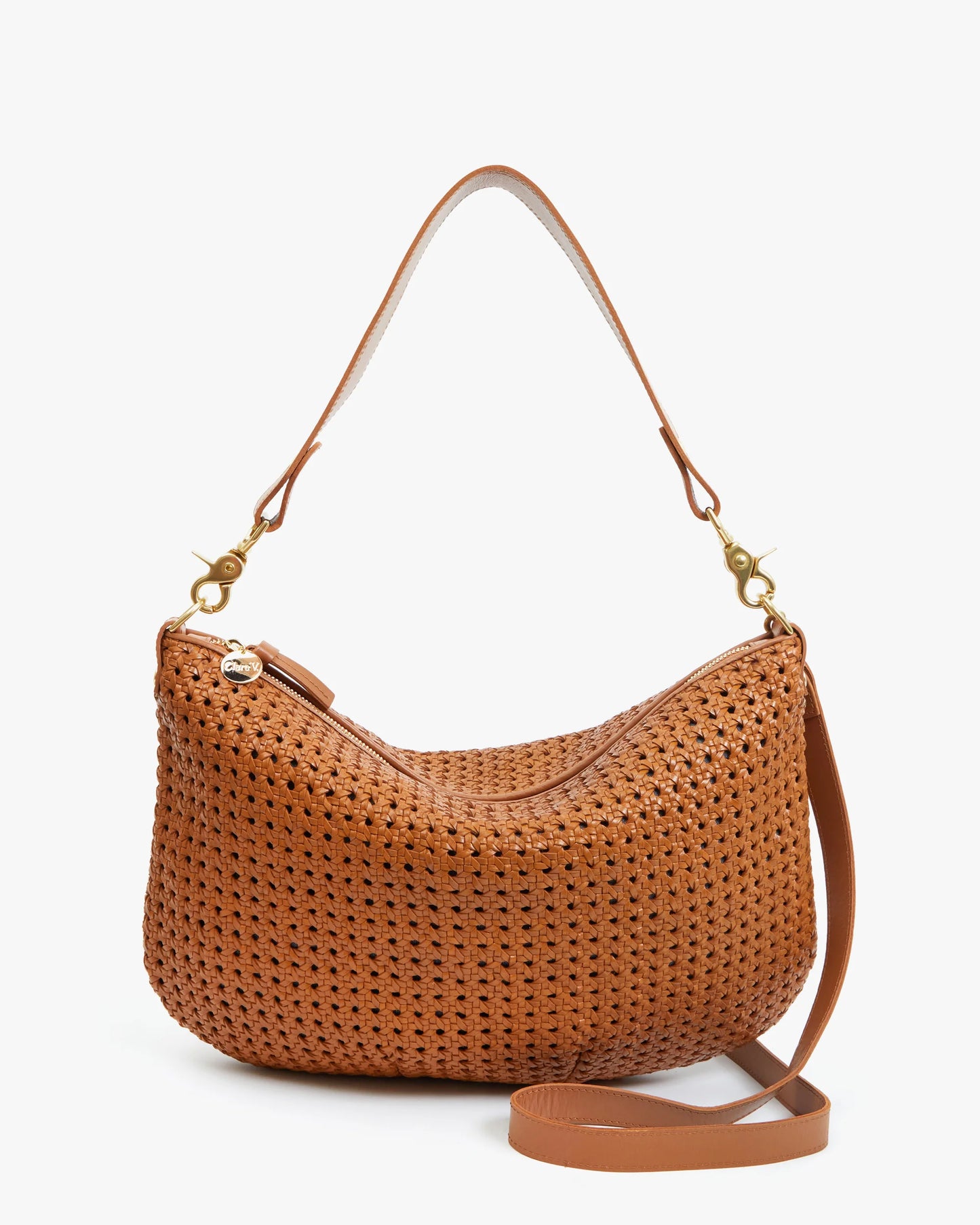 Clare V Moyen Messenger, Tan Rattan