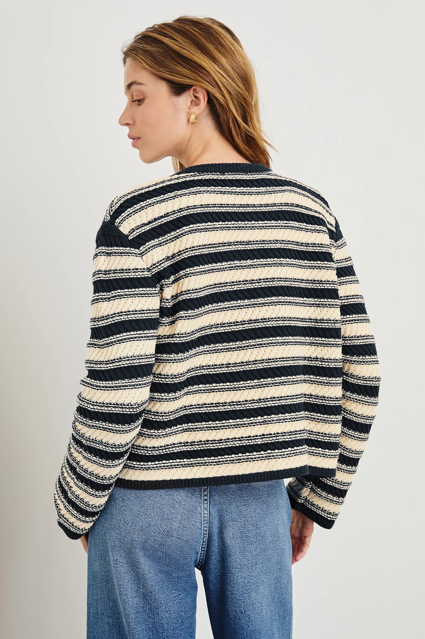 Rails Nelly Cardigan, Navy Oat Stripe