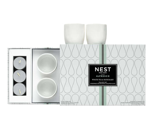 NEST White Tea & Rosemary Alfresco Tealight Set